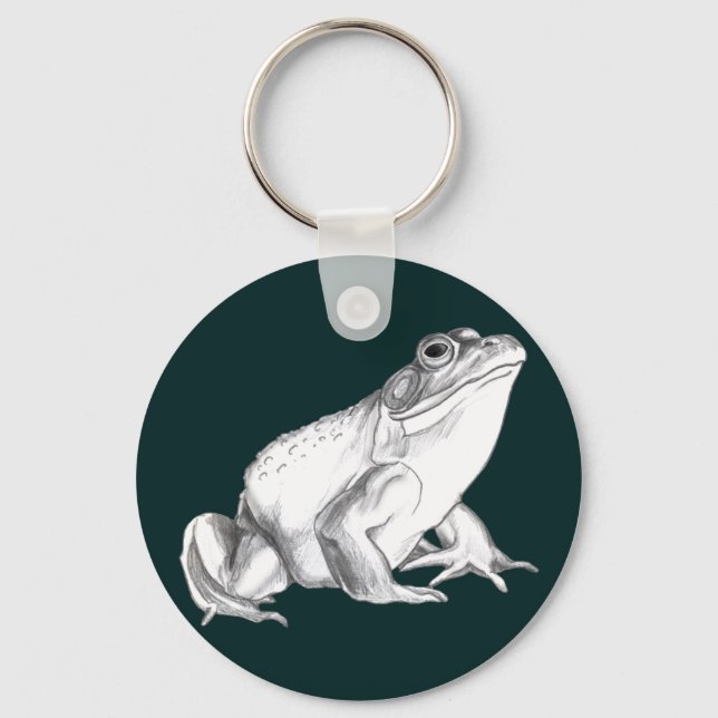 Frog Art Keychain Bullfrog Keychains Frog Gifts (Front)