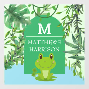 Frog Art Monogram letter Baby boy  Bedroom nursery