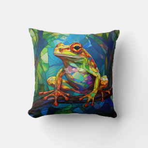 Frog Art Throw Pillow