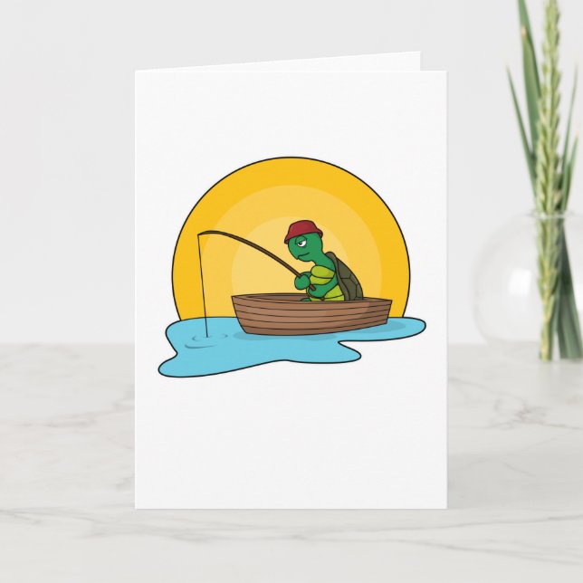 Frog as Angler in Boat Card (Front)