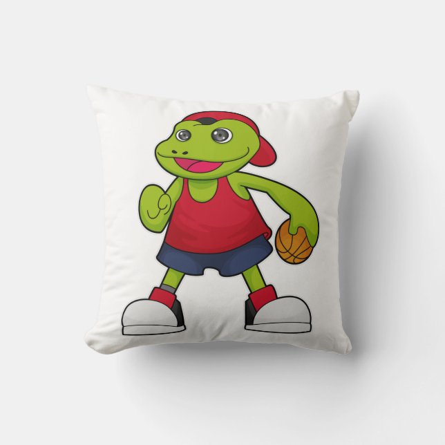 Frog as Basketball player with Basketball Cushion (Front)