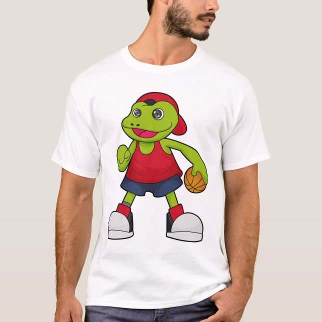 Frog as Basketball player with Basketball T-Shirt (Front)