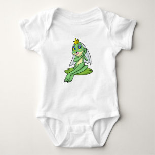 Frog as Bride at Wedding with Crown Baby Bodysuit