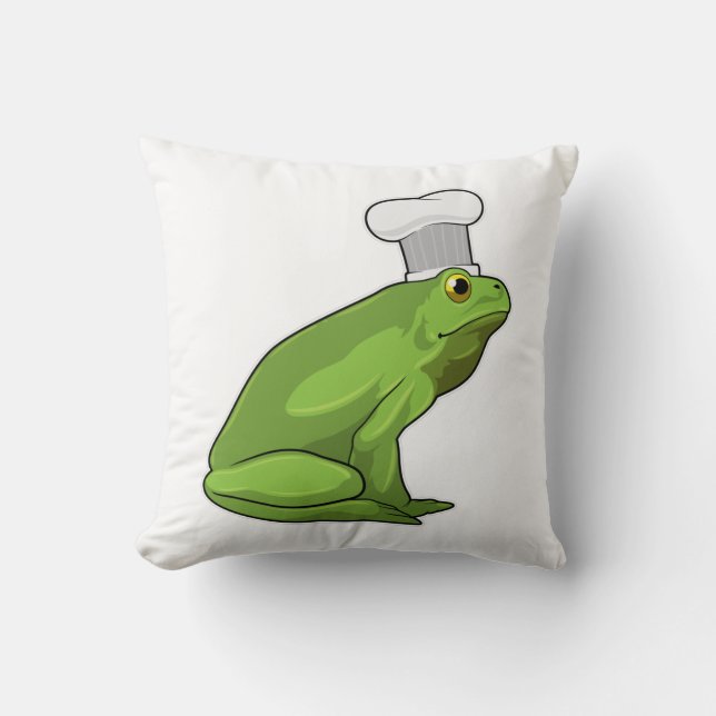 Frog as Cook with Chef hat Cushion (Front)