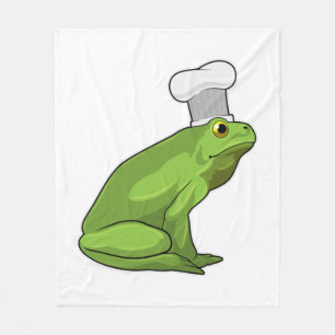 Frog as Cook with Chef hat Fleece Blanket