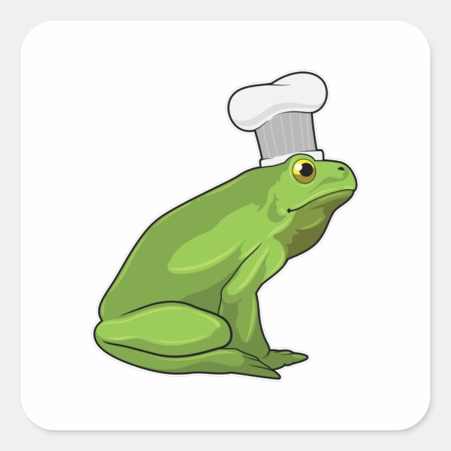 Frog as Cook with Chef hat Square Sticker (Front)