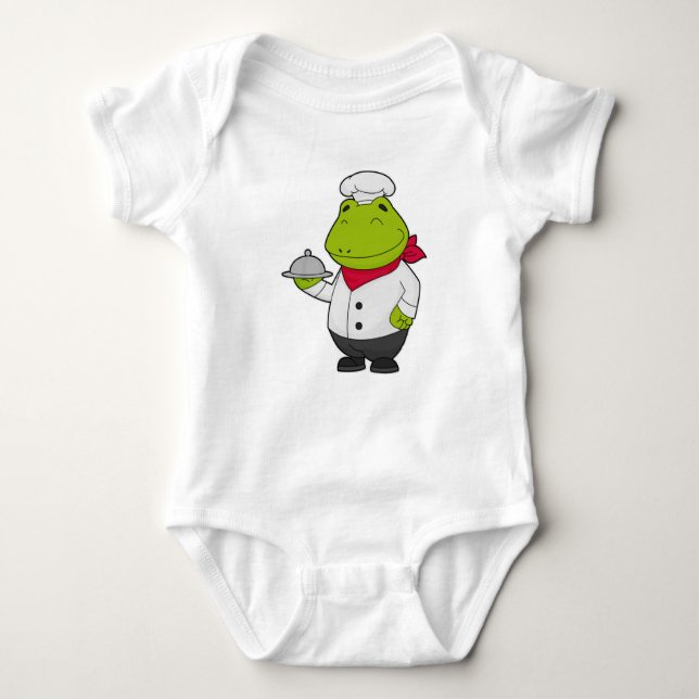 Frog as Cook with Platter Baby Bodysuit (Front)