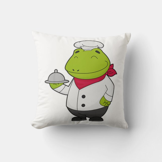 Frog as Cook with Platter Cushion (Front)