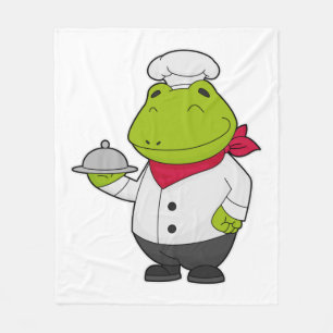 Frog as Cook with Platter Fleece Blanket