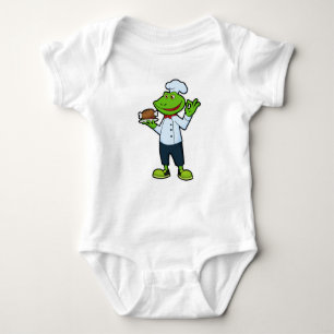 Frog as Cook with Serving plate & Chicken Baby Bodysuit