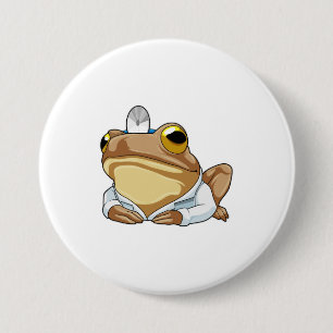 Frog as Doctor with Doctor's coat 7.5 Cm Round Badge