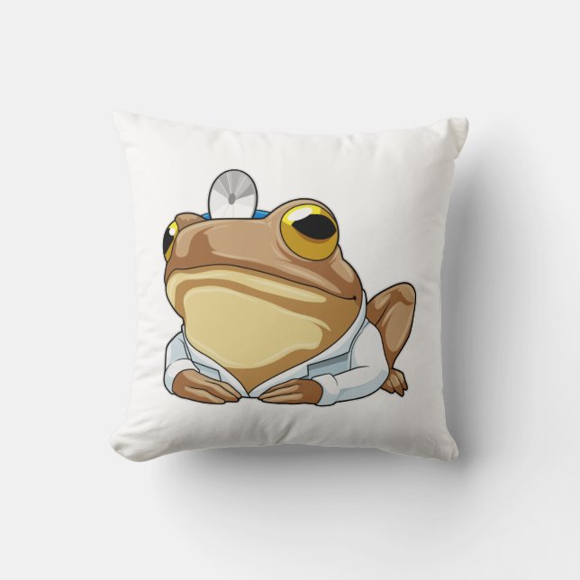 Frog as Doctor with Doctor's coat Cushion (Front)