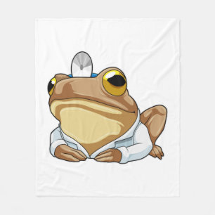 Frog as Doctor with Doctor's coat Fleece Blanket