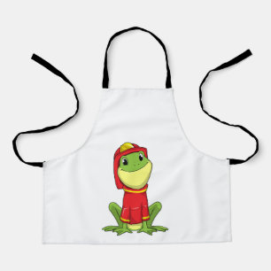 Frog as Firefighter with Helmet Apron
