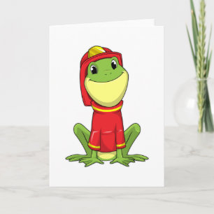 Frog as Firefighter with Helmet Card
