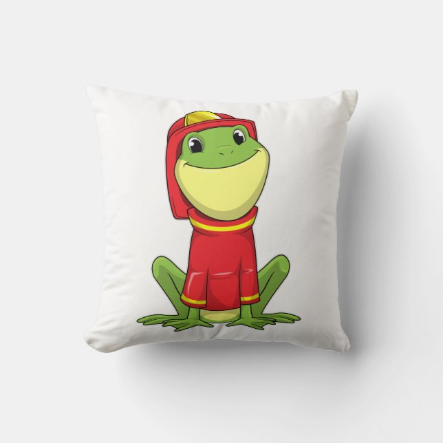 Frog as Firefighter with Helmet Cushion (Front)