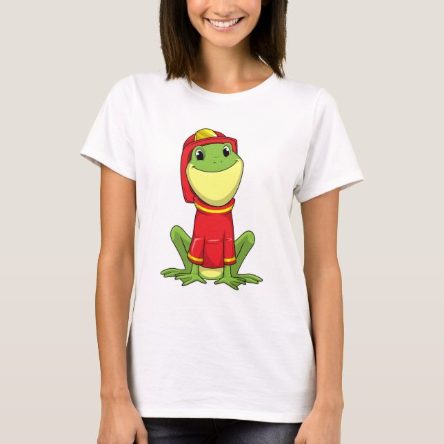 Frog as Firefighter with Helmet T-Shirt (Front)