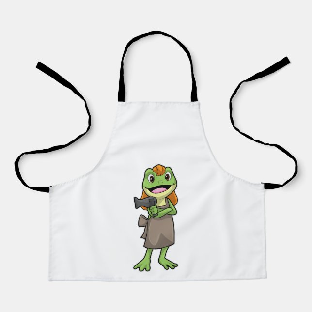 Frog as Hairdresser with Hairdryer Apron (Front)