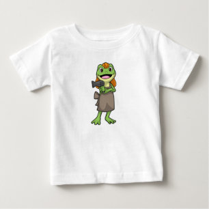 Frog as Hairdresser with Hairdryer Baby T-Shirt