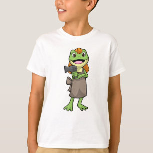 Frog as Hairdresser with Hairdryer T-Shirt
