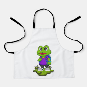 Frog as Hiker with Backpack Apron