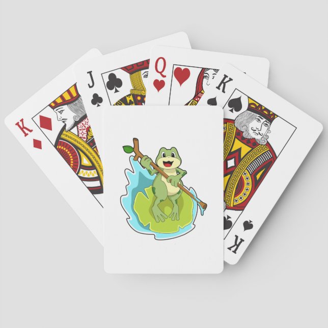 Frog as Hiker with Stick Playing Cards (Back)