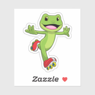 Frog as Inline skater with Roller skates