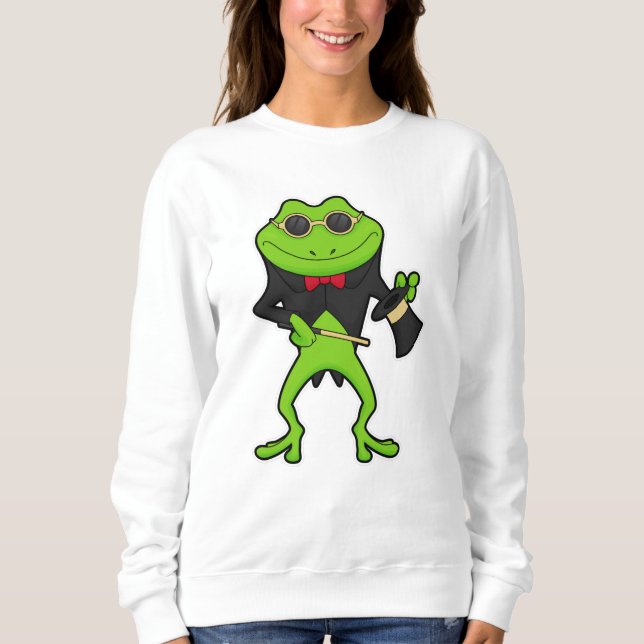 Frog as Magician with Magic wand & Hat Sweatshirt (Front)