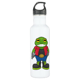 Frog as Mechanic with Spanner 710 Ml Water Bottle