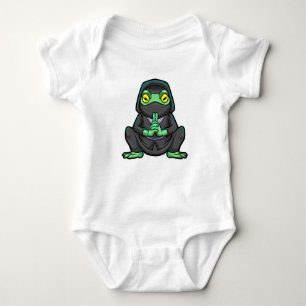 Frog as Ninja in black Baby Bodysuit