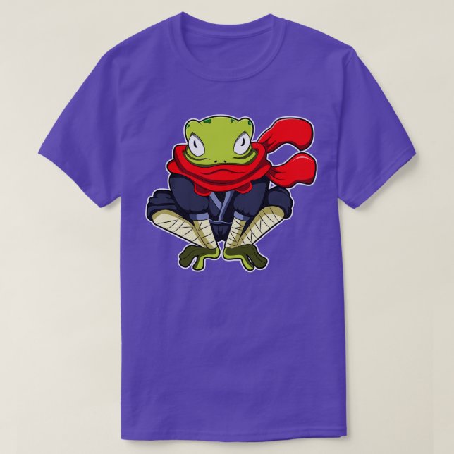 Frog as Ninja with Scarf T-Shirt (Design Front)