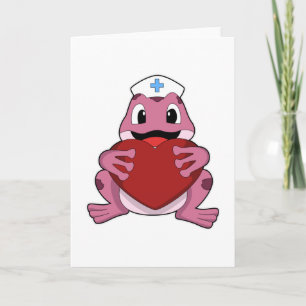 Frog as Nurse with Heart Card