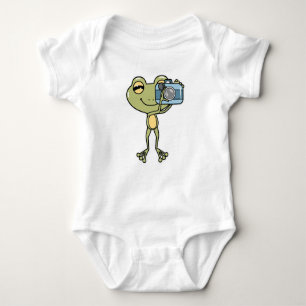 Frog as Photographer with Camera Baby Bodysuit