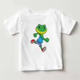 Frog as Runner at Running Baby T-Shirt