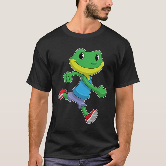 Frog as Runner at Running T-Shirt (Front)