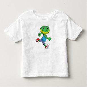 Frog as Runner at Running Toddler T-Shirt