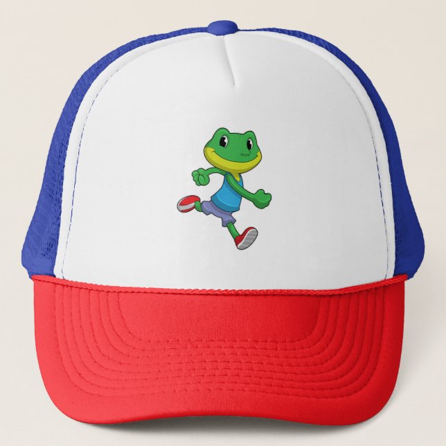 Frog as Runner at Running Trucker Hat (Front)