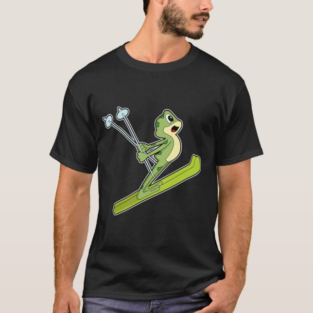 Frog as Ski jumper with Ski.PNG T-Shirt (Front)