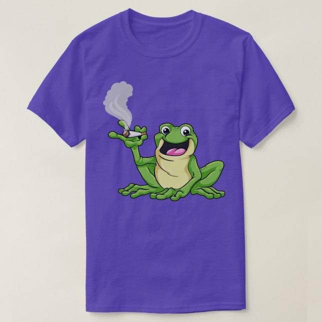 Frog as smoker with cigarette T-Shirt (Design Front)