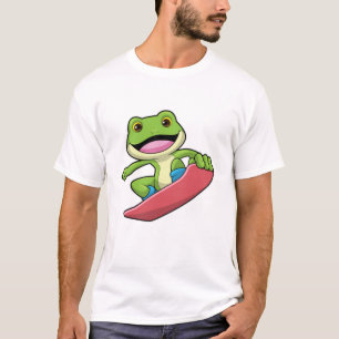 Frog as Snowboarder with Snowboard T-Shirt