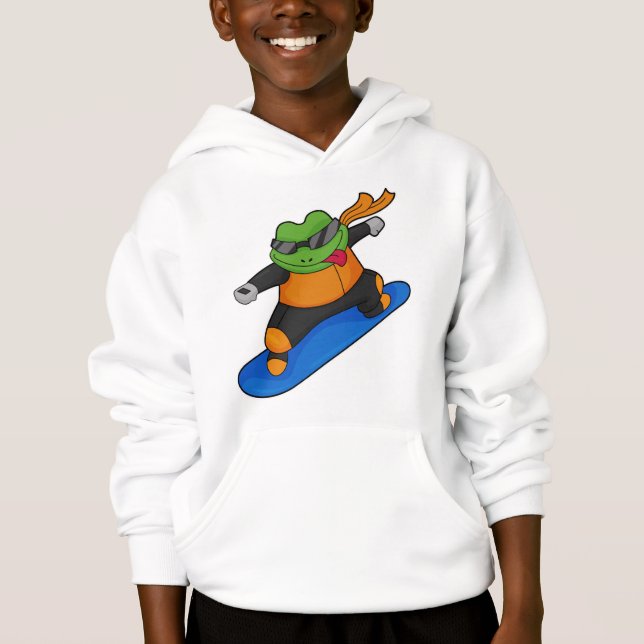 Frog as Snowobarder with Snowboard (Front)
