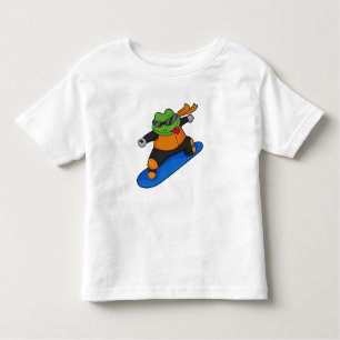 Frog as Snowobarder with Snowboard Toddler T-Shirt