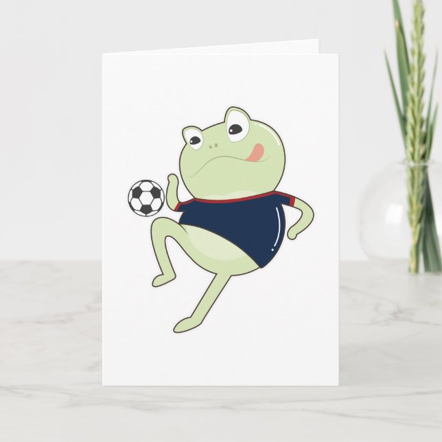 Frog as Soccer player with Soccer ball Card (Front)