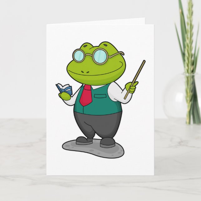 Frog as Teacher with Book Card (Front)