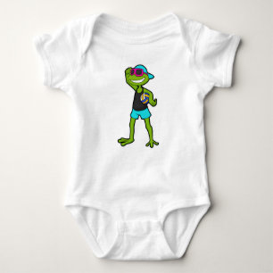 Frog as Volleyball player with Volleyball Baby Bodysuit