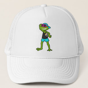 Frog as Volleyball player with Volleyball Trucker Hat