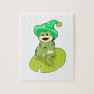 Frog as Wizard with Magic wand Jigsaw Puzzle