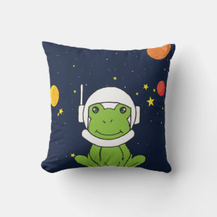 Frog Astronaut Animal With Space Helmet Clipart Cushion