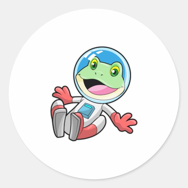 Frog Astronaut Costume Space Classic Round Sticker (Front)