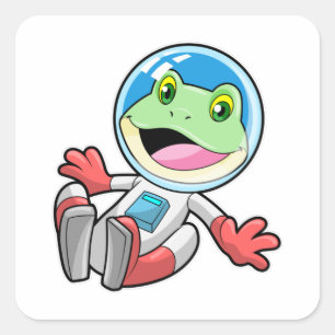 Frog Astronaut Costume Space Square Sticker